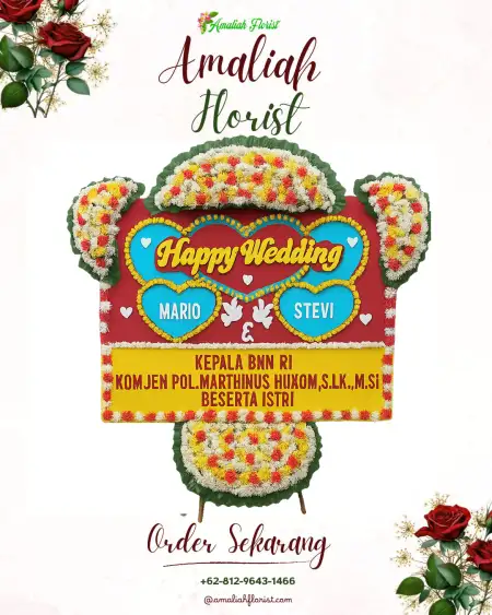 Papan Bunga Pernikahan Bandongan